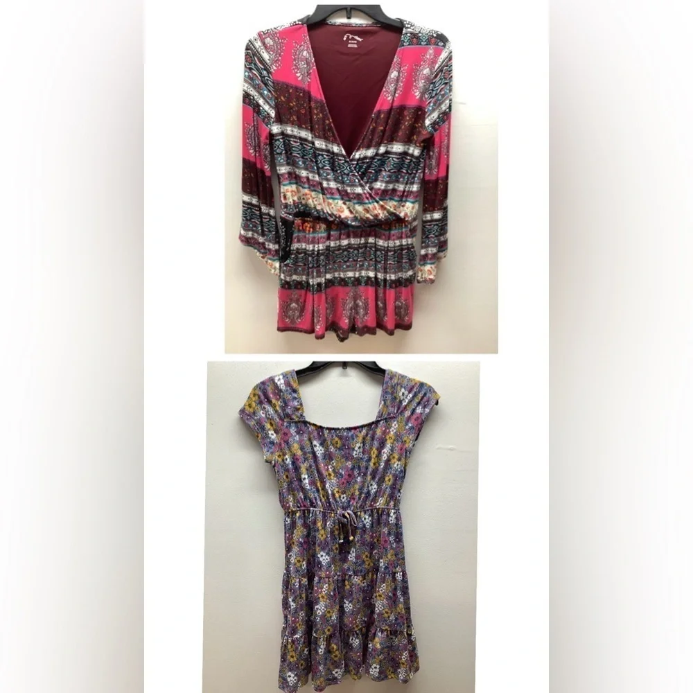 Art Class Size XL (14-16) Romper & Three Pink Hearts Size XL Dress. Preloved